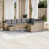  10-dijelni set vrtnih sofa s jastucima bež od poliratana | shoptok.hr