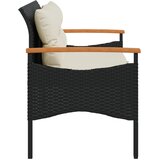  Vrtna klupa s jastucima 116 x 62,5 x 74 cm crna od poliratana | shoptok.hr