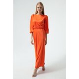 Lafaba Women's Orange Long Balloon Sleeve Engagement Dress | shoptok.hr