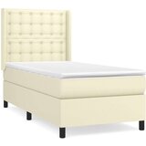  Boxspring - Krevet s oprugama i madracem krem 90 x 200 cm od umjetne kože - Krema 90 x 200 cm gumbi | shoptok.hr