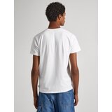 PepeJeans Majica 'KODY' krvavo crvena / prljavo bijela | shoptok.hr