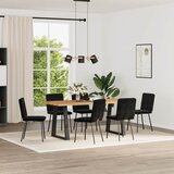 Maison Chic Jedilni stoli - Vzorci stoli 6 kosov črn žamet A1096, (22031842) Cene