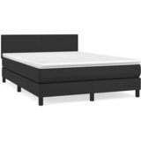  s oprugama i madracem crni 140 x 190 cm od umjetne kože | shoptok.hr