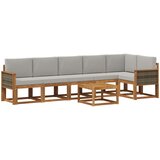  Set vanjskih sofa 7 kom. Prirodna i svjetlosiva Poliester | shoptok.hr