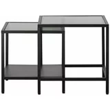 Unique Furniture Steklene stranske mizice v kompletu 2 ks 50x50 cm Bronco –