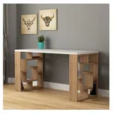 maze - white, oak whiteoak study desk