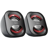 zvučnik za 2.0 pc sonic mobil 183 s kablom, 3 w, crna/crvena