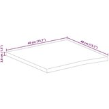 Stolna Mizna plošča 40x40x3,8 cm naraven rob trden robusten mangov les | Shoptok.si