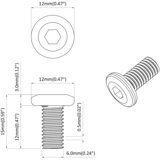  Vijak za zaključavanje 2 pcs Srebrno M6 x 12 mm Čelik | shoptok.hr
