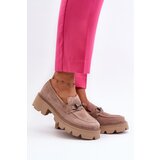 VINCEZA Chunky Women's Suede Moccasins Beige Neloria | shoptok.hr