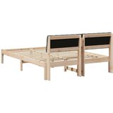  Okvir kreveta smeđe i tamnosivo 135 x 190 cm Masivna borovina | shoptok.hr