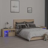  Noćni ormarići 2 kom s LED svjetlima boja hrasta 70x36,5x40 cm | shoptok.hr