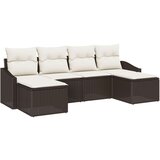  Set za ručavanje u vrtu s 6 dijelova smeđi poli ratan | shoptok.hr