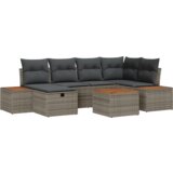  Set vrtnih kauča od 7 dijelova s jastučićima sivi poli ratan | shoptok.hr