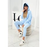 Kesi Set of cotton sweatshirt + leggings blue Cene
