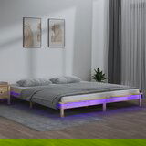 Furnova LED posteljni okvir 140x190 cm trden les, (21941633) Cene