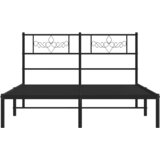  Metalni okvir za krevet s uzglavljem crni 135x190 cm | shoptok.hr