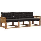  Set vanjskih sofa 3 kom. Prirodna i crna | shoptok.hr
