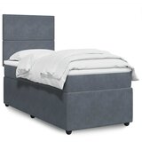 Box spring krevet s madracem tamnosivi 100x200 cm baršunasti | shoptok.hr