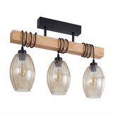 Brilagi Plafonski luster WOOD GLASS 3xE27/60W/230V borovina/crna/zadimljeno bež | Eponuda.com