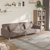 vidaXL Dvosjed na razvlačenje s dva jastuka smeđe-sivi od tkanine | shoptok.hr