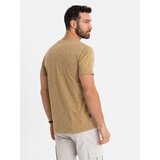 Ombre Printed cotton T-shirt with round neckline - dark olive | Shoptok.si
