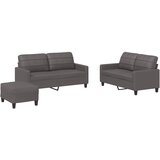  3-dijelni set sofa s jastucima sivi od umjetne kože | Eponuda.ba