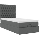 vidaXL Otomanski posteljni okvir z vzmetnico siv 100x200 cm blago, (21609052) | Shoptok.si