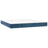 vidaXL Krevet box spring s madracem LED tamnoplavi 160x200 cm baršun | shoptok.hr