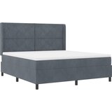 vidaXL Postelja s vzmetnico Temno siva 180x200 cm Žamet, (22049982) | Shoptok.si