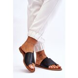 EVENTO PE1 Women's Leather Flip Flops Black Amite | Shoptok.si