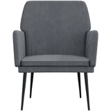  Fotelja tamnosiva 62 x 79 x 79 cm baršunasta | Eponuda.com