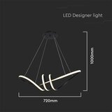  LED luster na sajli LED/24W/230V 3000K crna | Eponuda.com