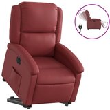 Maison Chic Električni naslanjač - Relax naslanjač s funkcijo vstajanja vin. rdeče um. usnje, (22061623) | Shoptok.si