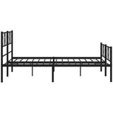 vidaXL Kovinski posteljni okvir z vzglavjem in vznožjem črn 120x190 cm | Shoptok.si