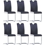  7-dijelni blagovaonski set od umjetne kože crni | shoptok.hr