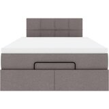 vidaXL Otomanski okvir kreveta s madraca smeđesivi 120x190 cm tkanine | shoptok.hr