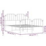 vidaXL Kovinski posteljni okvir z vzglavjem in vznožjem črn 140x190 cm | Shoptok.si