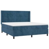  Krevet box spring s madracem LED tamnoplavi 160x200 cm baršun | shoptok.hr