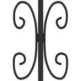 vidaXL Vrata za ograjo s suličastim vrhom črna 406x120 cm prašno jeklo | Shoptok.si