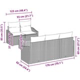  6-delna vrtna sedežna garnitura z blazinami Bež poli ratan akacija, (22092996) | Shoptok.si
