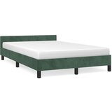 vidaXL Posteljni okvir z vzglavjem temno zelen 140x190 cm žamet Cene