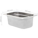  Posude Gastronorm 8 kom GN 1/4 100 mm od nehrđajućeg čelika | shoptok.hr
