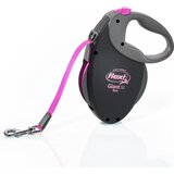 Flexi Povodac za pse Giant Tape M, 8m, Do 25 kg, Crno-roze Cene
