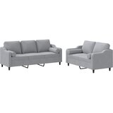  2-dijelni set sofa s jastucima svjetlosivi od tkanine | shoptok.hr