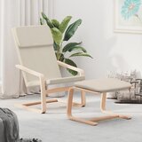  Stolica za opuštanje s tabureom od tkanine krem | shoptok.hr