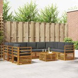 Setovi sofa 10 pcs Prirodna i antracit Čvrsto drvo akacije | shoptok.hr