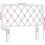  LED uzglavlje s kristalnim dugmadi ružičasta 80 cm baršun | shoptok.hr