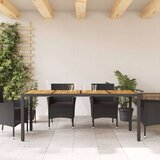  Vrtni stol s pločom od drva bagrema crni 190x90x75cm poliratana | shoptok.hr