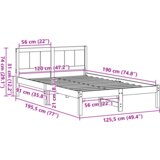  Okvir kreveta od čvrste borovine Smeđa Čvrsto drvo 120 x 190 cm | shoptok.hr